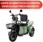 Beldeny Triciclu Electric Persoane Deceneu TRP500, putere maxima 700W, 48V/20Ah, autonomie 35 km, verde, Fara Permis