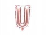 Party Deco U betűs lufi, rozé arany, 35 cm