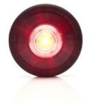 WAS W79, -es tipuscsalád. 666. Univerzális Piros, kerek gumiágyban középen 1 LED, -es helyzetjelző lámpa. Hátul menetes. 12-24V, -os kivitel. Méretei: Átm: 60mm. Teljes vastagság: 28mm. Vizáll: IP66/68 20