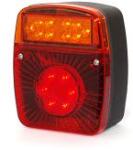 WAS W18, -as tipuscsalád. 475. Teljesen LED, -es 4 funkciós (helyzetjelzö, fék, irányjelző+rsz. megvilágítás) univerzális utánfutó hátsó lámpa. 12-24V, -os kivitel. Méretei: 121x101x56mm. 2m bekötési kábe