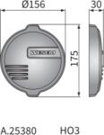 WESEM A. 25380. Zárt takaró fedél a kis kerek lámpákhoz HO3 tipuscsalád. Azegyéb takarófedeleket illetve védőrácsokat az alábbi kódokon lehet megtalálni: WES0089, 90, 162, 163, 220, 339, 351, 392 (A.25380)