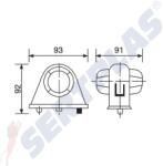 SERTPLAS Szélességjelző IZZÓS piros/fehér, kardán tömb, BAL/JOBB oldal, 92mm kinyúlás (0200LEMKB) (0200LEMKB) - szervizfelszereles