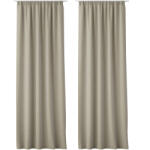 Jemidi Set 2 Draperii Lola cu rejansa Jemidi, 140 x 250 cm, Bej, Poliester, 55308.11. 02