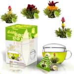 Creano Set cadou ceai infloritor Creano Teelini, cana sticla 200 ml cu capac, 8 plicuri ceai verde