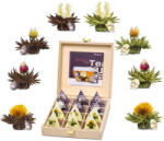Creano Set cadou ceai infloritor Creano Teelini, 12 plicuri, 8 sortimente, cutie din lemn, ceai alb/negru