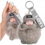 EdiBazzar Kulcstartó Pompon Kézitáska Kulcstartó Baba Női Táskák Szürke Pénztárca (5905884053355)
