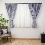 Hiko Set 2 draperii scurte cu doua benzi de prindere Hiko COMFY catifea Steel Grey, cu rejansa (10004718)