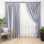 Hiko Set 2 draperii gri Hiko catifea Comfy Steel Grey, cu rejansa (10012377)