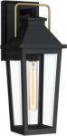 Quoizel klasszikus kültéri fali lámpa buckley matt fekete sárgaréz átlátszó elsqz-buckley-m-mbk (QZ-BUCKLEY-M-MBK)
