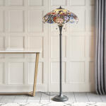 Endon Lighting klasszikus tiffany állólámpa sullivan sötétbarna sokszínű end64323 (64323)