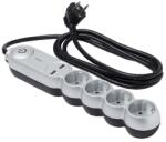 Diall Prelungitor 4 prize, cu comutator, 2 porturi USB, gri, 16 A, 1.5 mmp x 2 m Diall