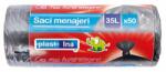 PLASTINA Saci menajeri PLASTINA, 20 buc, 35 l, gri