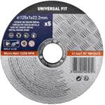 Universal Fit Set 5 discuri taiere metal Universal Fit, 125 x 1 mm Disc de taiere