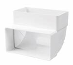 VENTS Cot ventilatie plat PVC, vertical, unghi 90, 60 x 120 mm, alb