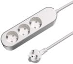 JACOBSEN Prelungitor JACOBSEN, 3 prize Schuko, 3 m, 1.5 mm, alb/gri