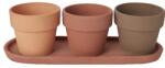 GoodHome Set 3 ghivece rotunde GOODHOME, teracota, 10.9 cm, maro
