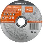 Universal Fit Set 5 discuri taiere inox/metal Universal Fit 101082297, 125 x 1 mm Disc de taiere