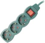 Entac Prelungitor ENTAC ESE1.5G3-3-SW-G, 3 prize Shucko, 3m, intrerupator, verde (ESE15G33SWG)