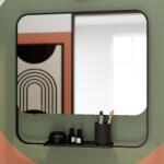 GOODHOME Oglinda baie cu etajera GoodHome Maza, 60.5 x 60.5 cm, negru