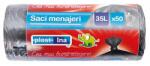 PLASTINA Saci menajeri PLASTINA, 50 bucati, 35 l, gri