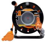 Diall Prelungitor DIALL h05vvf, 1 priza Schuko, 22 m + 3 m prelungire, 1.5 mm, cu tambur, negru/portocaliu