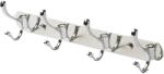 GOODHOME Cuier baie cu 4 agatatoare Ormara, 34.8 x 5.5 x 8.5 cm, otel, argintiu