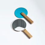 SPIN Oglinda cosmetica SPIN Paddle Vanity, 15 x 25 cm, Lemn, cyan-albastru (MDNMRWD15CYBLU1)