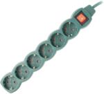 Entac Prelungitor ENTAC ESE1.5G6-3-SW-G, 6 prize Shucko, 3m, intrerupator, verde (ESE15G63SWG)