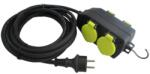 Diall Prelungitor DIALL H07RNF, 4 prize Schuko, 5 m, 1.5 mm, cu agatare, negru