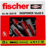 Fischer Diblu nylon duopower 10 x 50 cu holsurub aferent total filetat cu cap hexagonal si saiba Fischer