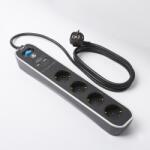 Masterplug Prelungitor 4 prize, 2 porturi USB, negru, 16 A, 1.5 mmp x 1.5 m