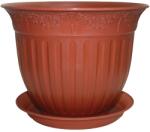 NAPOCHIM Set ghiveci cu farfurie rotund NAPOCHIM, polipropilena, 30 cm, maro