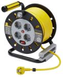 Diall Prelungitor DIALL H05VV-F, 4 prize Schuko, 25 m, 1.5 mm, cu tambur, negru - bricodepot - 319,00 RON
