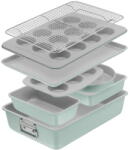 Tefal Set pentru copt Tefal Ceramik, 8 piese, otel carbon, invelis ceramic antiaderent, design stivuibil, verde (3168430369603)