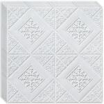 HOZRO 10 db HOZRO öntapadós 3D tapéta készlet, absztrakt mintás, falra és mennyezetre, 4, 9 négyzetméter területet fed le, modern dizájn, nagyon könnyen felszerelhető, Rombusz fehér (TAPET79-10BUC)