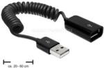 Delock USB 2.0-A hosszabbító kábel / anya spirál kábel (DL83163) (DL83163)