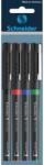 Schneider Xtra 825 4 darabos golyóstoll készlet, Kúpos hegyű, 0.5 mm