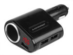 CARMOTION Szivargyujtó voltmérővel 12/24V 3x USB/5A (58710)