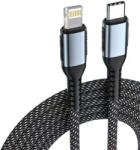 AUTOLIFE 12132 5A 100W Gyorstöltő adatkábel TYPE-C - Lightning/Apple 1méter C2CBKAPPLE (12132) - l-m-s