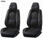 Autolife 15 részes Prémium Magas minőségű Műbőr üléshuzat szett nyakpárnákkal - Légzsákos - Osztható - Fekete színben (02089) - l-m-s