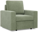 GreenSite Zeus fotel, egyenes kartámasz, kordbársony, bonell töltet, zöld - pepita - 92 290 Ft