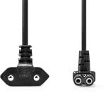 Nedis CEGL11075BK20 táp kábel IEC-320-C1, 90°-os szögben hajlított, 2m