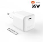 FIXED Mini GaN USB-C kimenettel és PD támogatással, 65 W, fehér (FIXCG65M-C-WH)