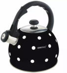 Kinghoff Teáskanna, Sípszóval, Fekete-fehér Pöttyös, 2 L KH-1048