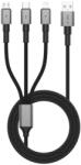 Tech-Protect Cablu de date TECH-PROTECT UltraBoost DNA, USB-C la Lightning / USB-C / MicroUSB, 3.5A, 480 Mbps, 1.2m, Gri (5906302330294)