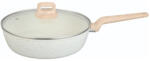 Voltz Tigaie cu capac Oliver Voltz Nice OV54419E26CD, 26x7 cm, Acoperire marmura, Inductie, Crem melanj (OV54419E26CD)