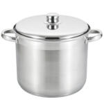 Rosberg Oala adanca cu capac inox Rosberg R51211B20S, 20 cm, 5, 5 l, Baza multistrat, Inductie, Otel inoxidabil (R51211B20S)