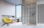 Radaway Modo X Black III Factory Walk-in fekete zuhanyfal 90x90 átlátszó