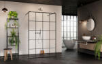 Radaway Modo New Black I Factory Walk-in fekete zuhanyfal 150 átlátszó