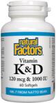 Natural Factors Vitamin К2 & D3, 60 capsule, Natural Factors